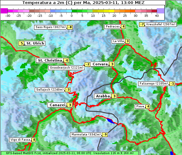 Temperatur, 11. 3. 2025