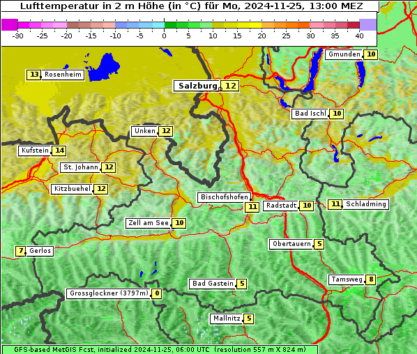 Temperatur, 25. 11. 2024