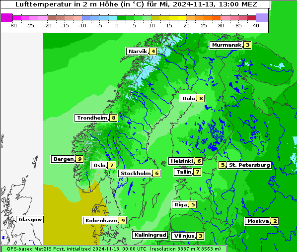 Temperatur, 13. 11. 2024