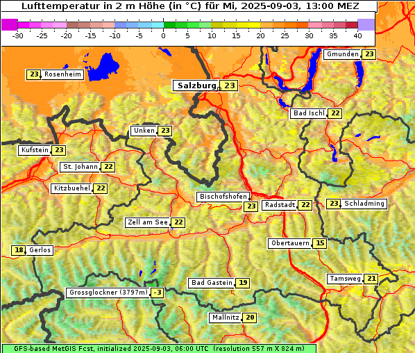 Temperatur, 3. 9. 2025