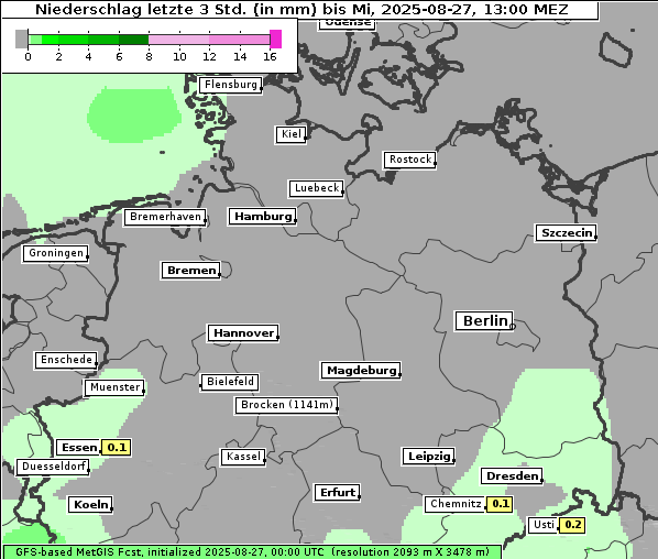 Niederschlag, 27. 8. 2025
