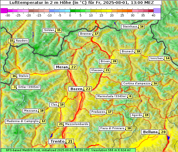 Temperatur, 1. 8. 2025