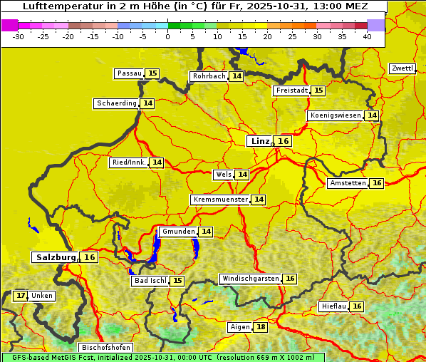 Temperatur, 31. 10. 2025