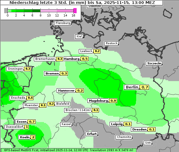 Niederschlag, 15. 11. 2025