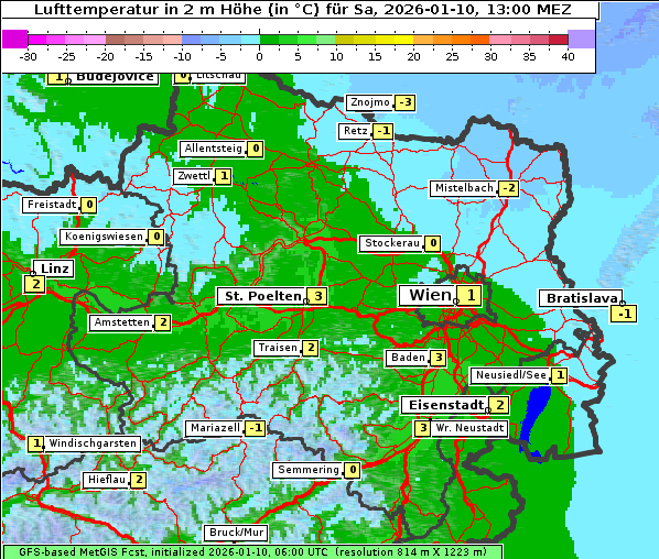 Temperatur, 10. 1. 2026