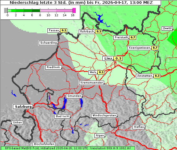 Niederschlag, 17. 4. 2026