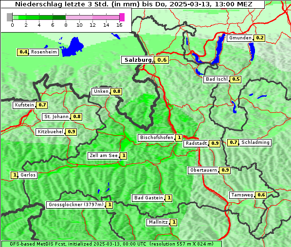 Niederschlag, 13. 3. 2025