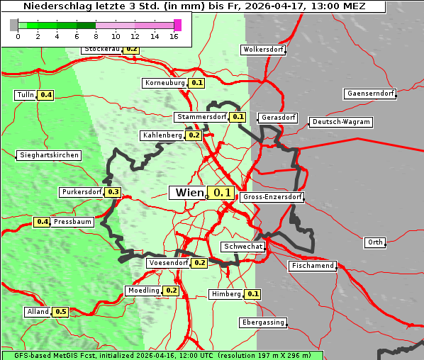 Niederschlag, 17. 4. 2026