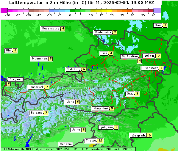 Temperatur, 4. 2. 2026