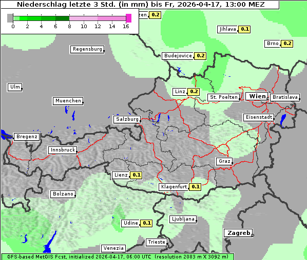 Niederschlag, 17. 4. 2026