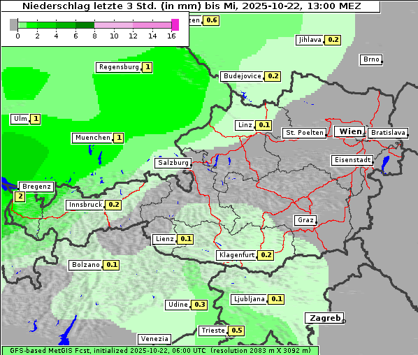 Niederschlag, 22. 10. 2025