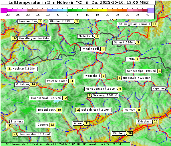 Temperatur, 16. 10. 2025