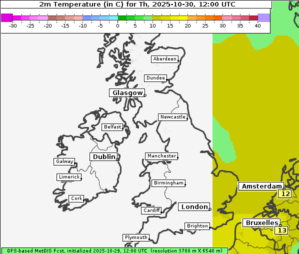 Temperatur, 30. 10. 2025