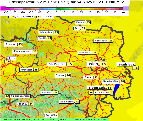 Temperatur, 24. 5. 2025