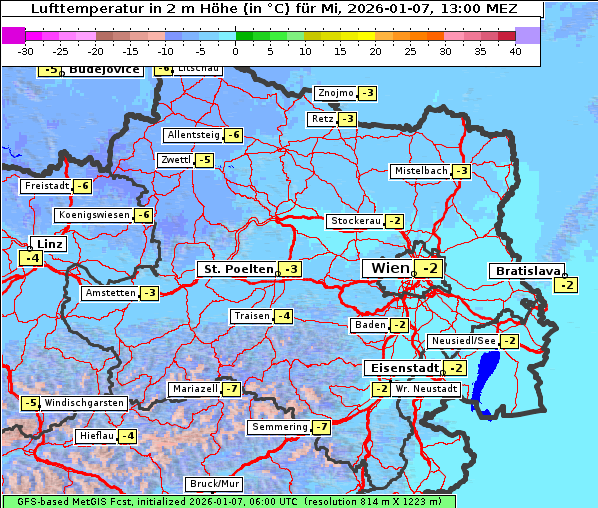 Temperatur, 7. 1. 2026