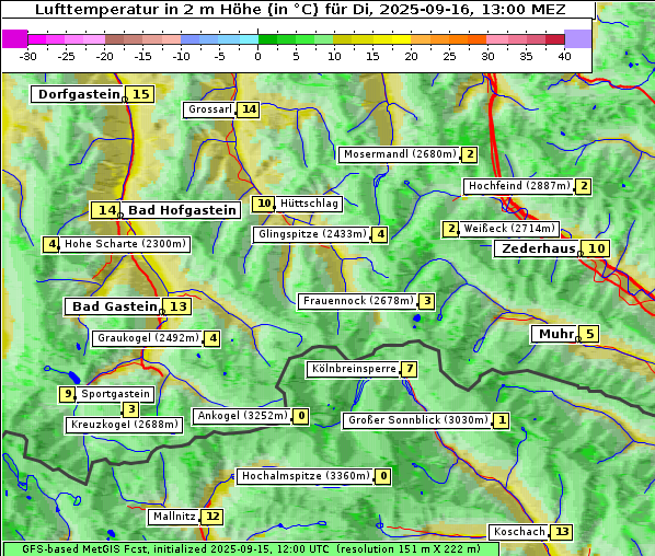 Temperatur, 16. 9. 2025