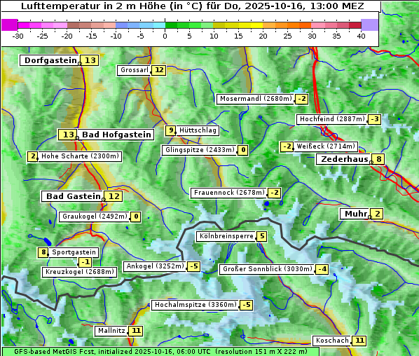Temperatur, 16. 10. 2025