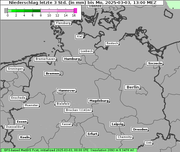 Niederschlag, 3. 3. 2025