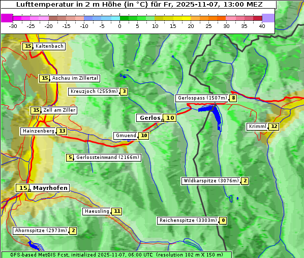 Temperatur, 7. 11. 2025