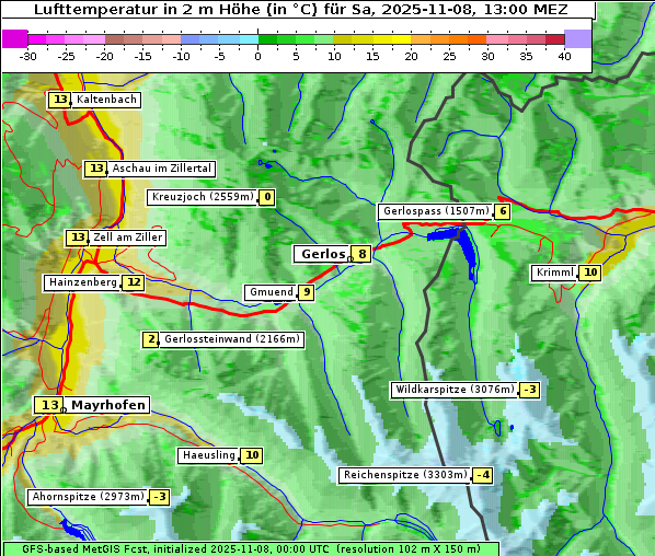 Temperatur, 8. 11. 2025