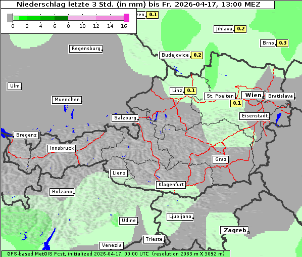Niederschlag, 17. 4. 2026