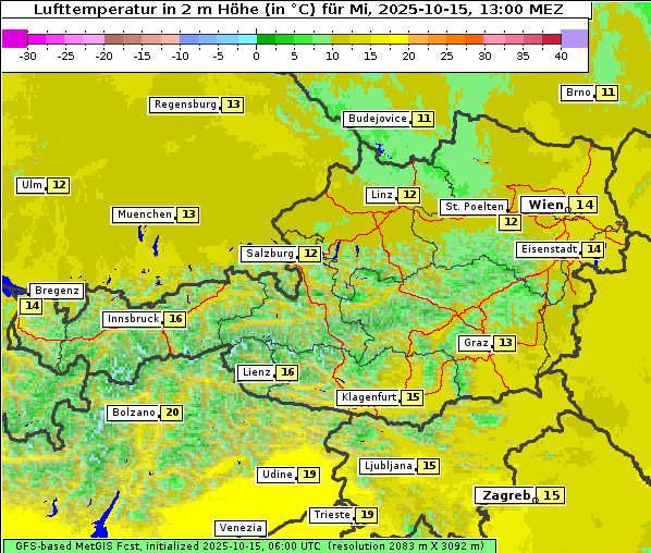 Temperatur, 15. 10. 2025