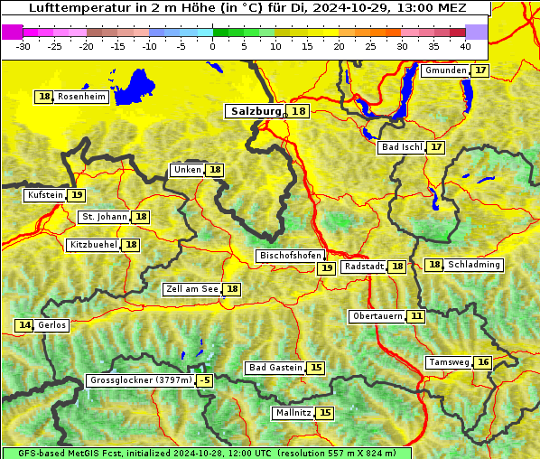 Temperatur, 29. 10. 2024