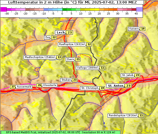 Temperatur, 2. 7. 2025