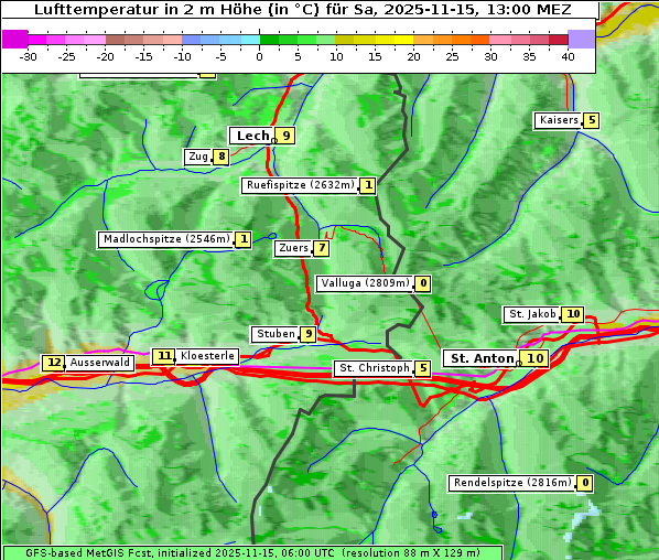 Temperatur, 15. 11. 2025