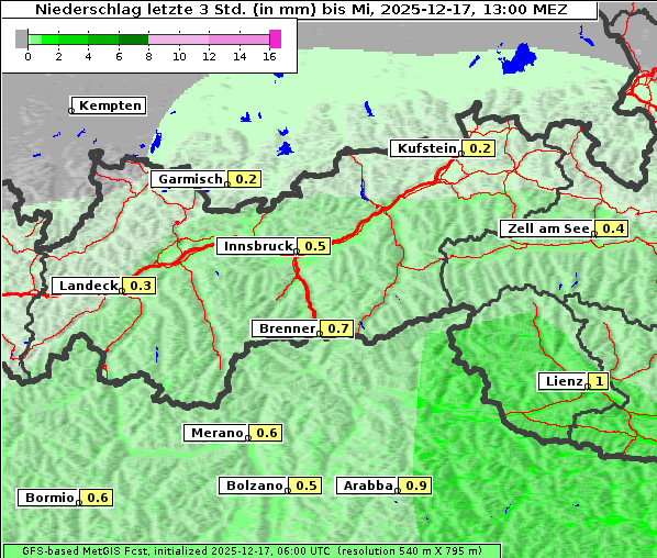 Niederschlag, 17. 12. 2025