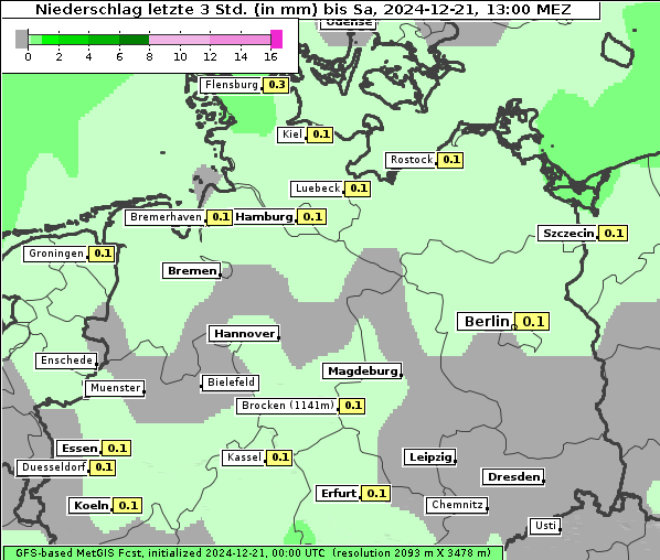 Niederschlag, 21. 12. 2024
