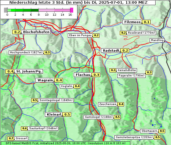 Niederschlag, 1. 7. 2025