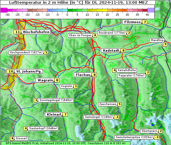 Temperatur, 19. 11. 2024