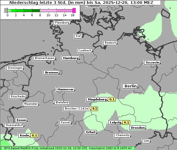 Niederschlag, 20. 12. 2025