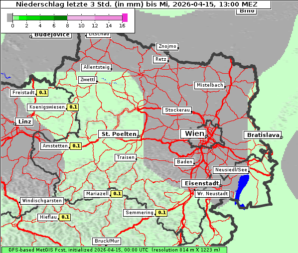 Niederschlag, 15. 4. 2026