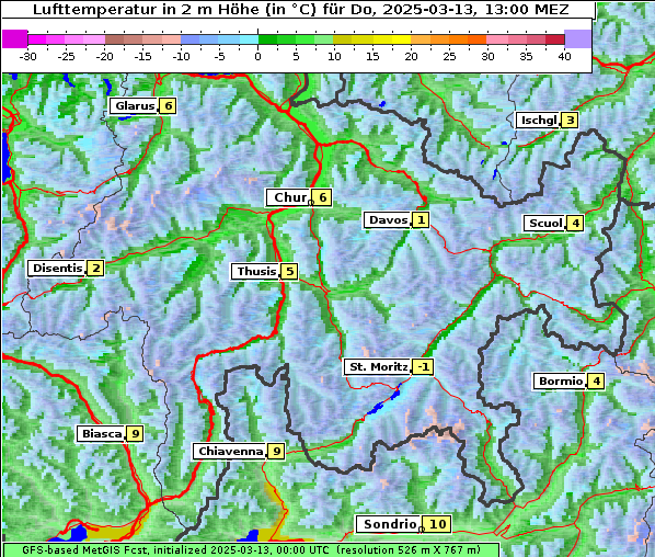 Temperatur, 13. 3. 2025