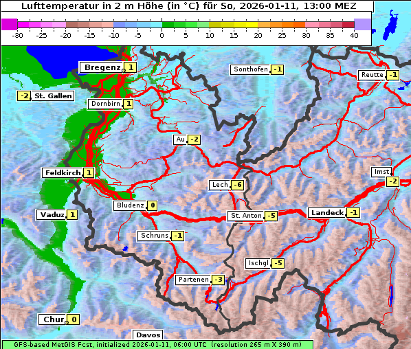 Temperatur, 11. 1. 2026