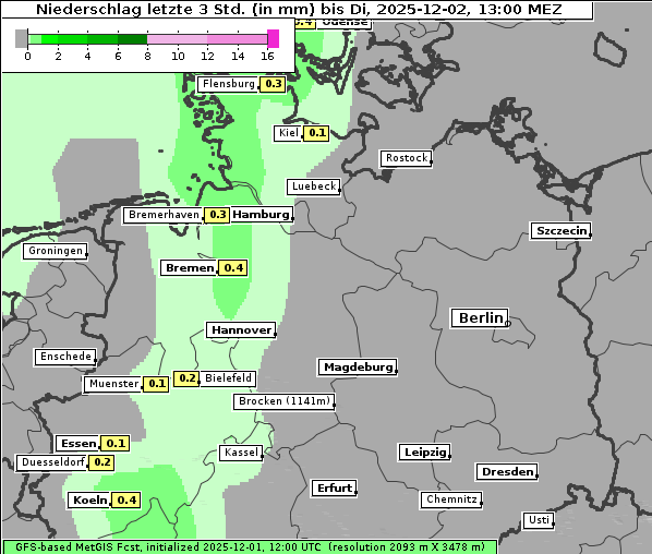 Niederschlag, 2. 12. 2025