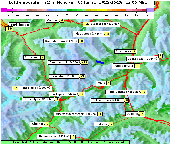 Temperatur, 25. 10. 2025