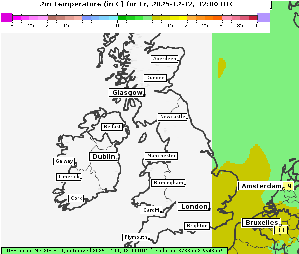 Temperatur, 12. 12. 2025