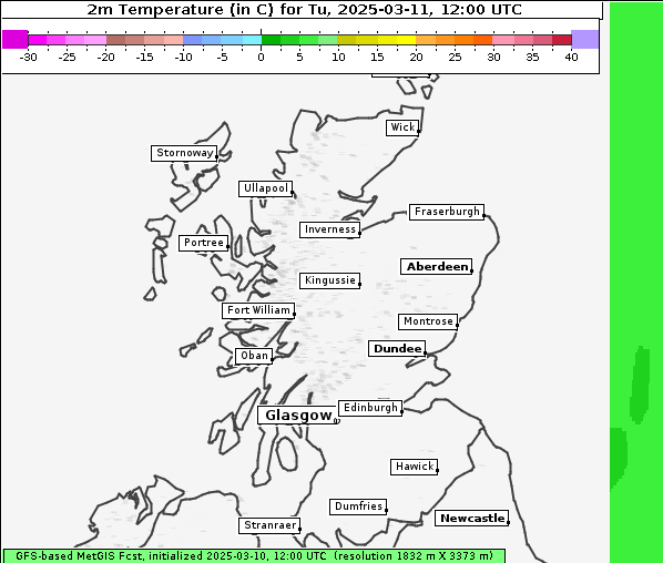 Temperatur, 11. 3. 2025