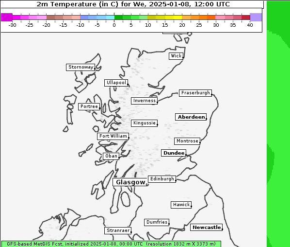 Temperatur, 8. 1. 2025