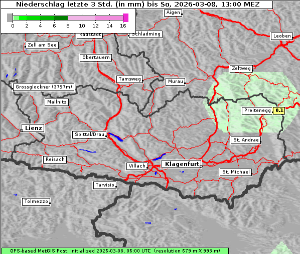 Niederschlag, 8. 3. 2026