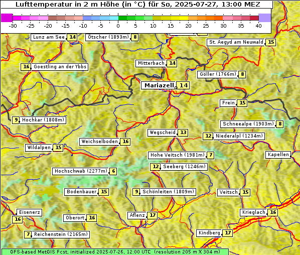 Temperatur, 27. 7. 2025
