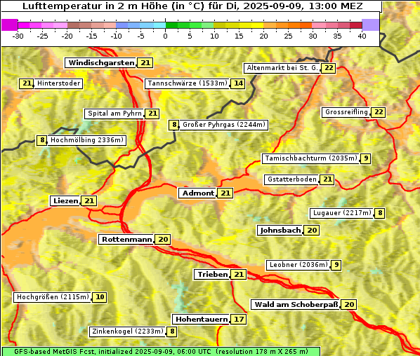 Temperatur, 9. 9. 2025