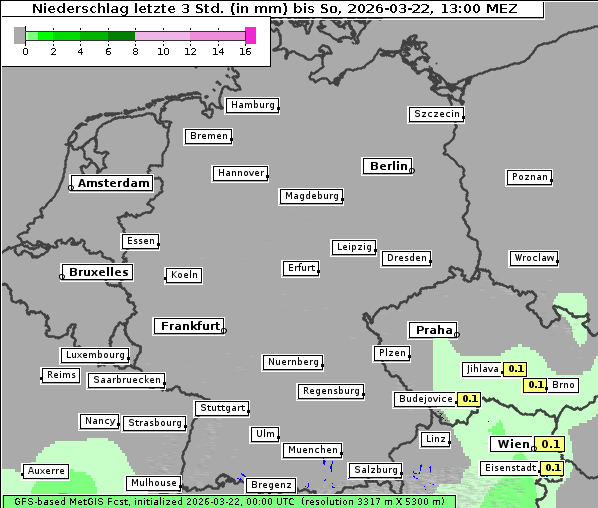 Niederschlag, 22. 3. 2026