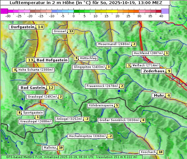 Temperatur, 19. 10. 2025