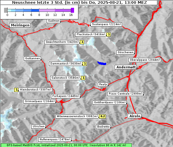 Neuschnee, 21. 8. 2025