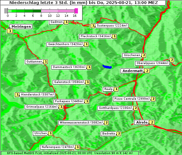 Niederschlag, 21. 8. 2025