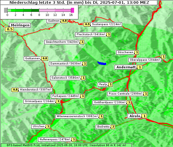 Niederschlag, 1. 7. 2025
